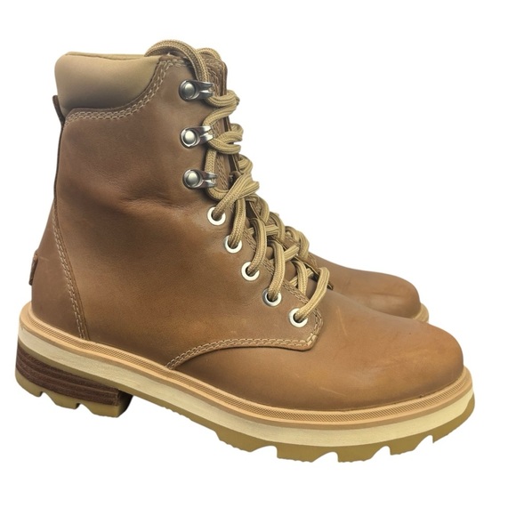 Sorel Women’s Lennox Tan Boots Size 7 Workwear Fall Lace up - Picture 2 of 14